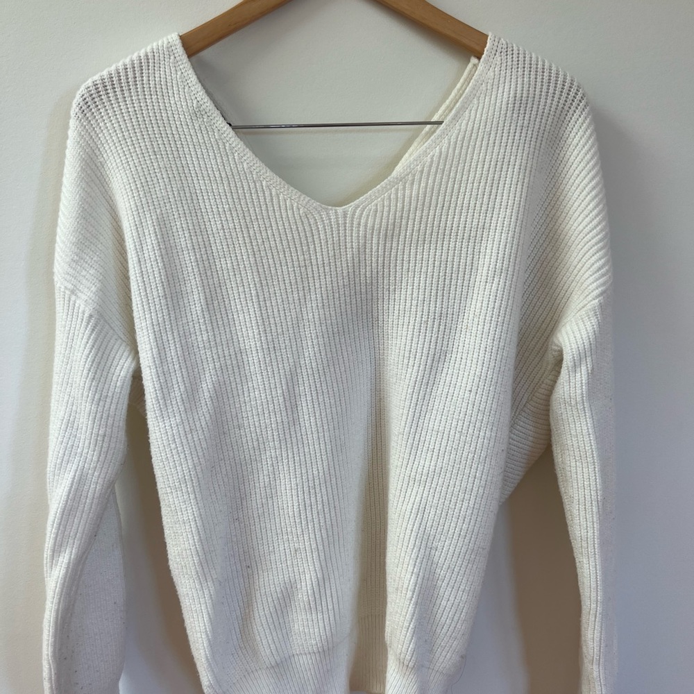 Cream Twist-Back Sweater - S - Picture 2 of 2